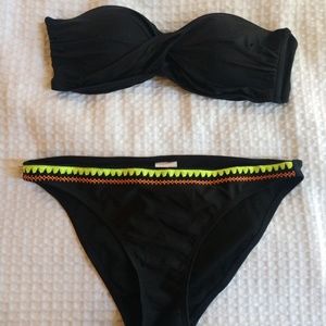 Black Bikini Embroidered Detail